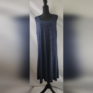 Lane Bryant Navy Heathered Trapeze Midi Soft Knit Stretch Dress Women’s Sz 18/20
